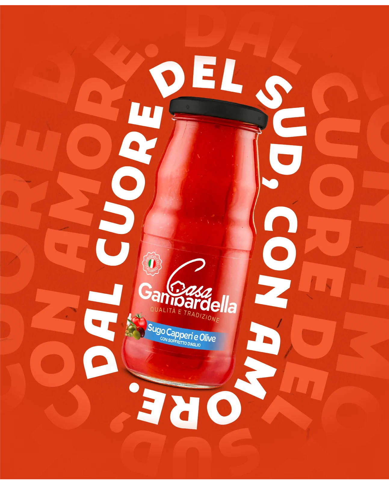 CASA Gambardella caper and olive tomato sauce in the manufacturer’s original artwork